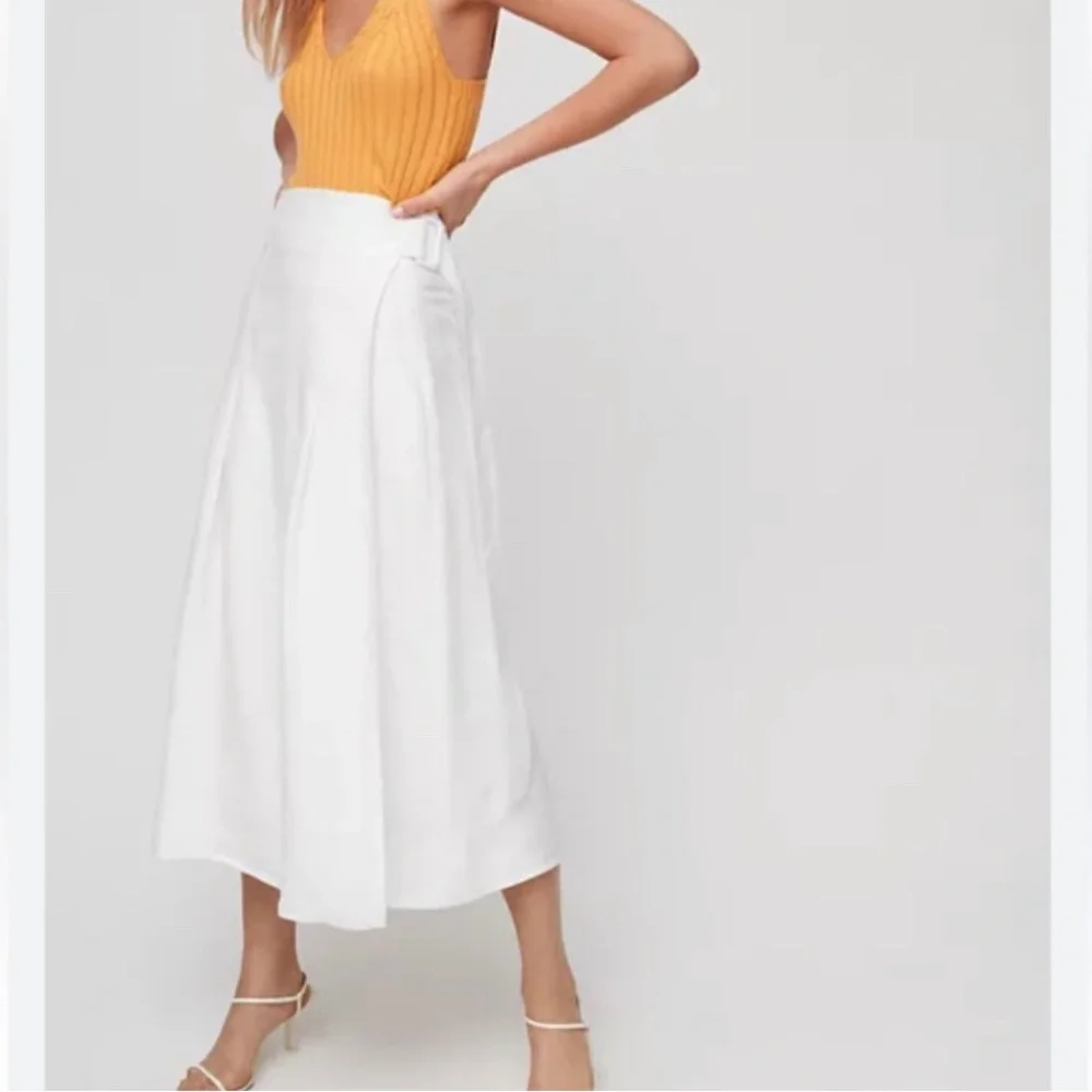 Aritzia Wilfred White Linen New Midi Silana Summer Casual Skirt Sz XS, S - Picture 3 of 11